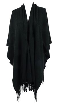 Dámský černý žebrovaný svetrový cardigán s třásněmi M&S