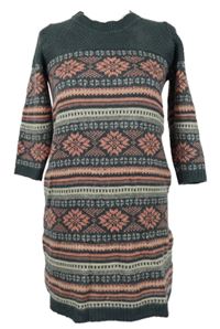 Dámské šedo-růžové vzorované svetrové šaty Dorothy Perkins