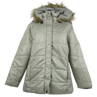 Dámská béžová šusťáková zimní bunda s kapucí 