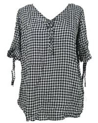 Dámská černo-bílá vzorovaná halenka Multiblu 