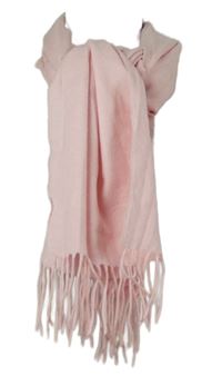 Dámská světlerůžová šála s třásněmi