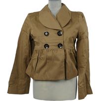 Dámský pískový plátěný peplum kabátek Dunnes 