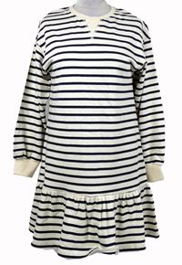 Dámské smetanovo-tmavomodré pruhované teplákové šaty Oasis