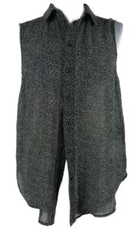 Dámská černo-bílá puntíkovaná šifonová halenka H&M