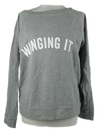 Dámská šedá mikina s nápisem 