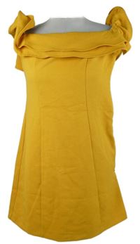 Dámské okrové minišaty s volánky Topshop 