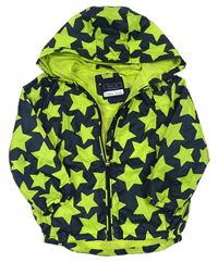 Tmavomodro-neonově zelená šusťáková jarní bunda s kapucí Next