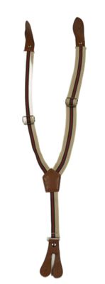 Béžovo-červeno-zelené kšandy