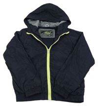 Tmavomodrá šusťáková jarní bunda s kapucí Rebel