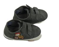 Šedé koženkové capáčky s obrázkem Next