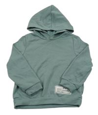 Khaki mikina s nášivkou a kapucí Shein