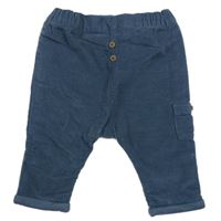 Tmavomodré podšité baggy manšestráky Next