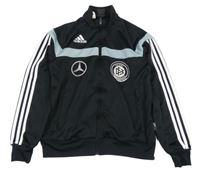 Černo-modrá sportovní propínací mikina s potiskem Adidas