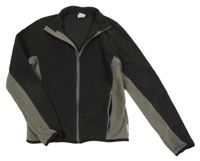 Černo-šedá fleecová propínací funkční mikina Quechua