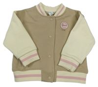 Béžovo-smetanová baseballová mikina s nášivkou Topolino