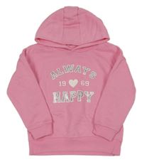 Růžová mikina s nápisem a kapucí Primark