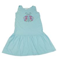 Světlemodré bavlněné šaty s beruškou kids