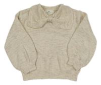 Béžový svetr s perlami s mašlí H&M