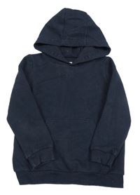 Tmavomodrá žebrovaná mikina s kapucí F&F