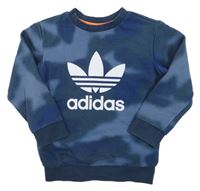 Modrá batikovaná mikina s logem Adidas