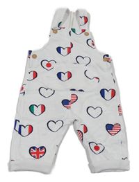 Bílé laclové tepláky se srdíčky Benetton