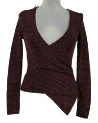 Dámská barevná třpytivá asymetrická halenka Topshop