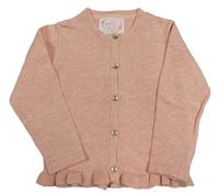 Světlerůžový melírovaný propínací svetr Primark