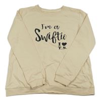 Světlebéžová lehká mikina s nápisem