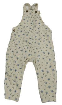 Smetanové květované laclové tepláky F&F