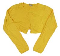 Hořčicové lněné propínací bolerko Vertbaudet