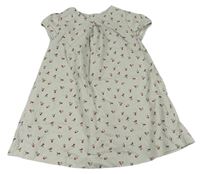 Šedé puntíkaté šaty s ptáčky Mothercare
