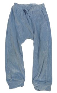 Světlemodré plyšové žebrované tepláky Nutmeg