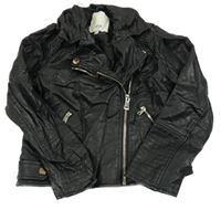 Černá koženková bunda River Island