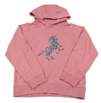 Růžová mikina s jednorožcem a kapucí Mountain Warehouse