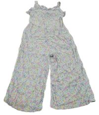 Světlemodrý květovaný culottes overal Primark