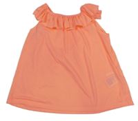 Neonově oranžový top s volánkem h