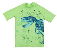 Neonově zelené UV tričko s dinosaurem Next