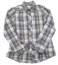 Šedo-bílo-fialová kostkovaná košile Tom Tailor