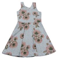 Šedé květované šaty zn. H&M