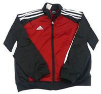 Černo-červená propínací mikina s logem Adidas