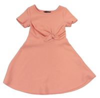 Světlerůžové vzorované šaty s mašlí Primark 