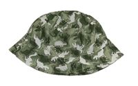 Khaki šusťákový klobouk s dinosaury 