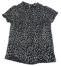 Černo-stříbrná vzorovaná halenka Primark