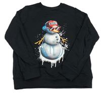 Černá mikina se sněhulákem Next