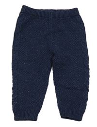 Tmavomodré melírované pletené kamaše 