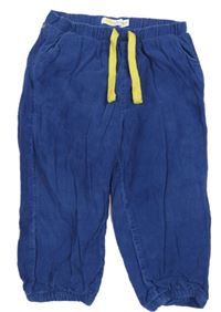 Kobaltově modré manšestrové podšité kalhoty Boden