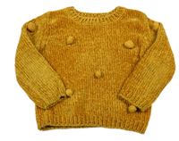 Hořčicový žinylkový svetr s bambulkami Primark