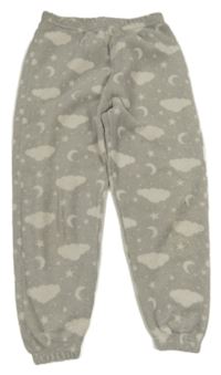Šedé plyšové pyžamové kalhoty 