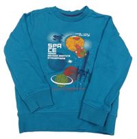 Modrozelená mikina s planetami S. Oliver 
