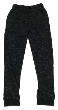 Černo-šedé melírované tepláky Tu